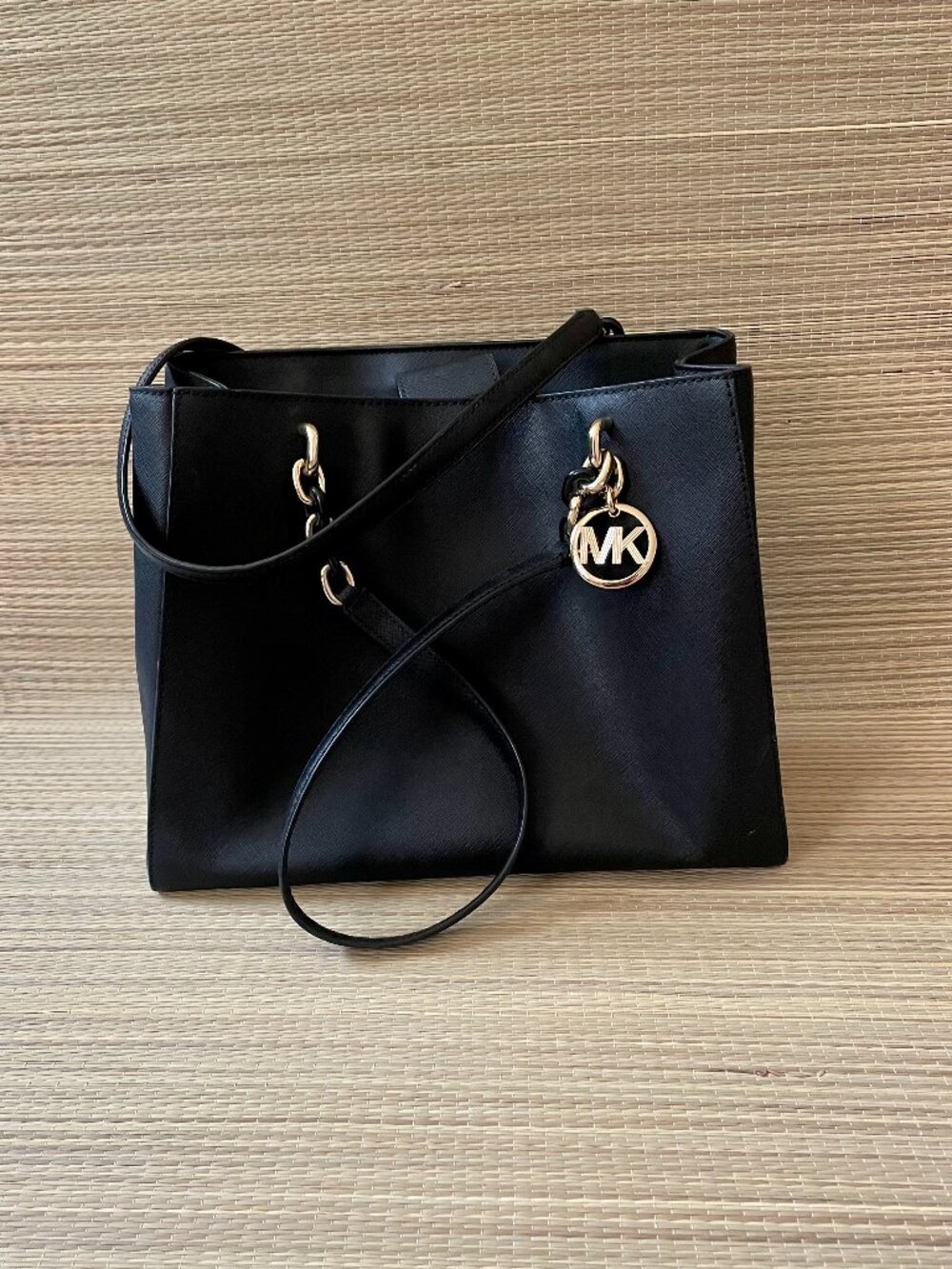 Michael Kors Tote Bag, Hard Leather Satchel Handbag